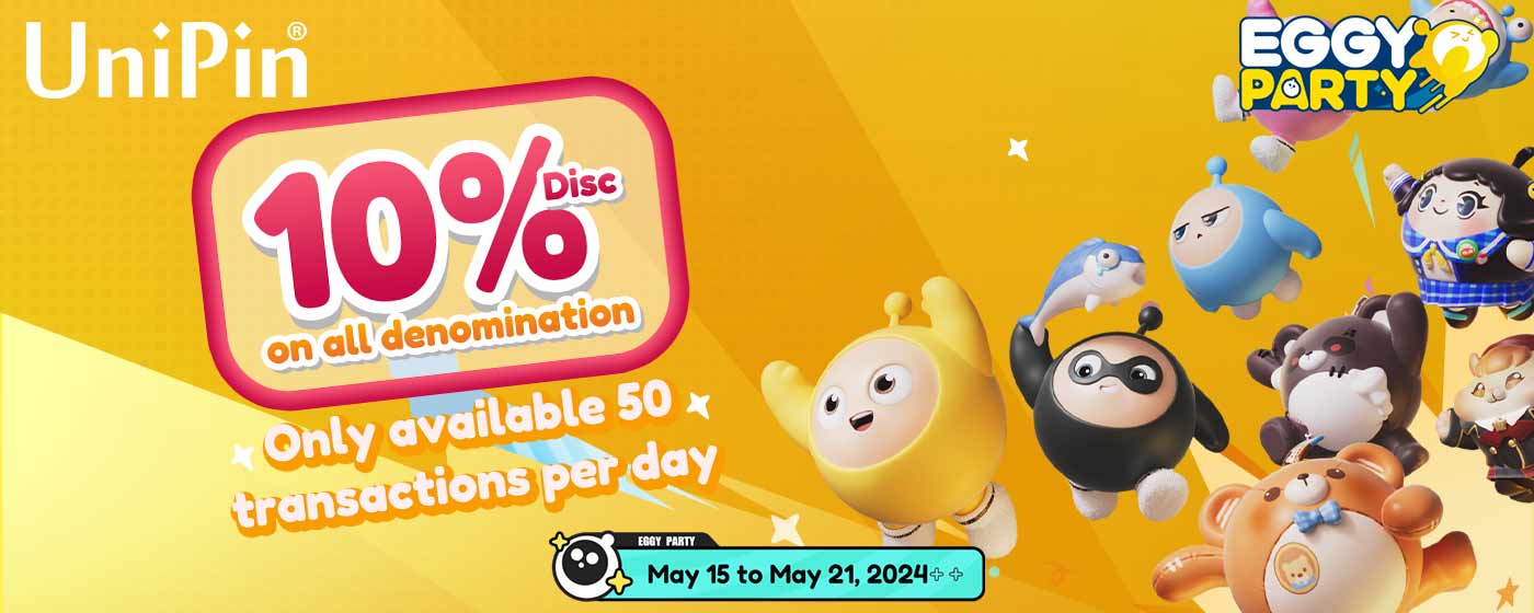 Save Big on Eggy Coins with UniPin's Exclusive Promo! (MY)